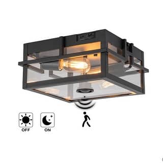 C Cattleya 2-Light Motion Sensor Outdoor Flush Mount Ceiling Light