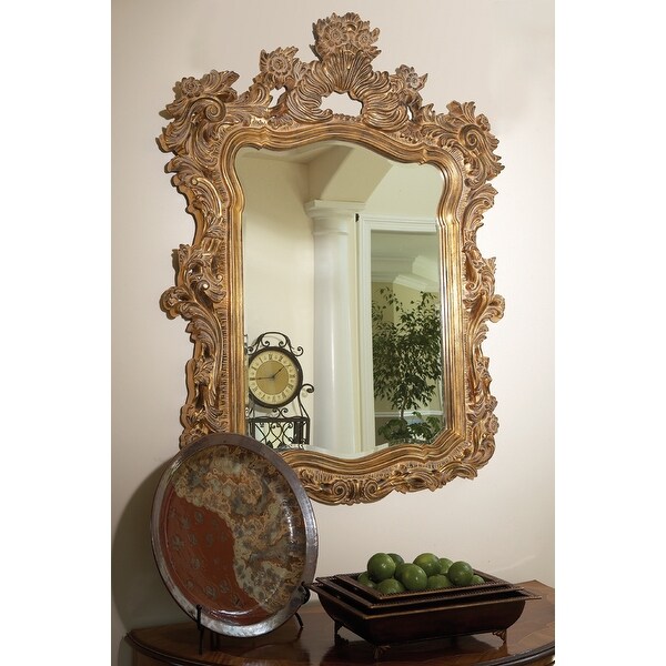 Allan Andrews Gold Ornate Framed Wall and Vanity Mirror - On Sale