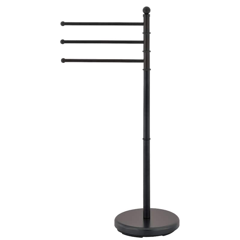3 Arms Metal Towel Stand Black