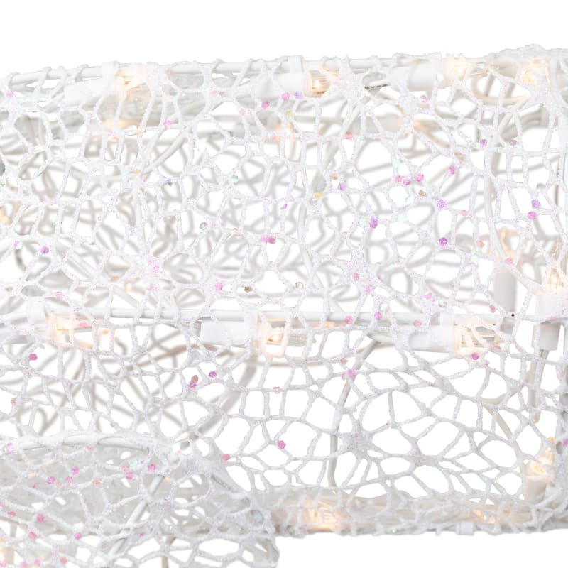 48-Inch Lighted White Mesh Buck Outdoor Christmas Decor Clear Lights