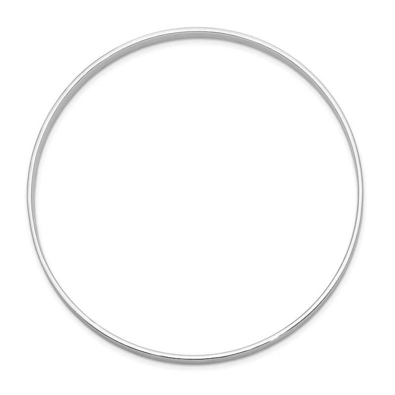 Curata 925 Sterling Silver 7" 4mm Flat Satin Slip-on Bangle Bracelet