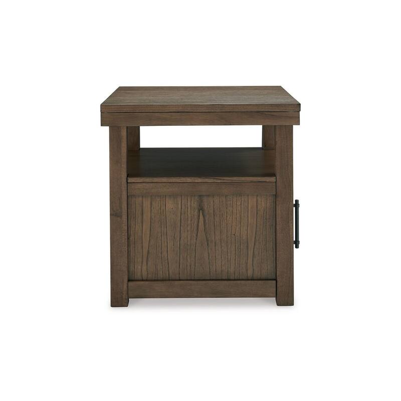 26 in. Brown Rectangle Wood End Table, Sturdy Build End Side Table for Living Rooms