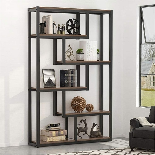 Bookcase 5 Shelf Display Stand Rack Shelves Metal Folding Living Room Furniture 