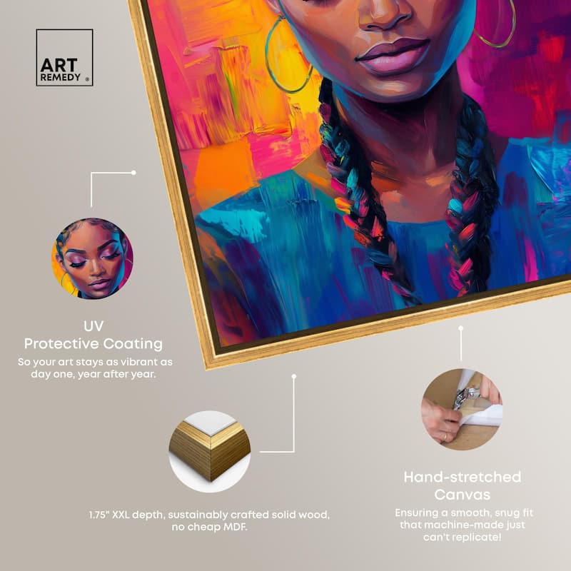Bold Colorful Braids Canvas by Art Remedy