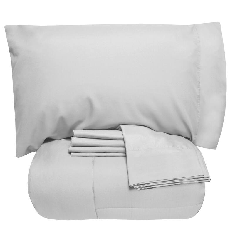 Sweet Home Collection Luxury Solid Bed-In-a-Bag with Sheet Set