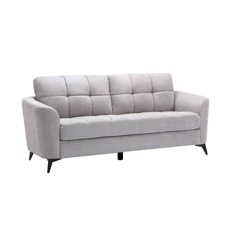 Velvet Upholstered Sofa with Metal Legs