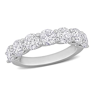 Miadora 3 1/2ct TDW Diamond Semi-Eternity Ring in 14k White Gold