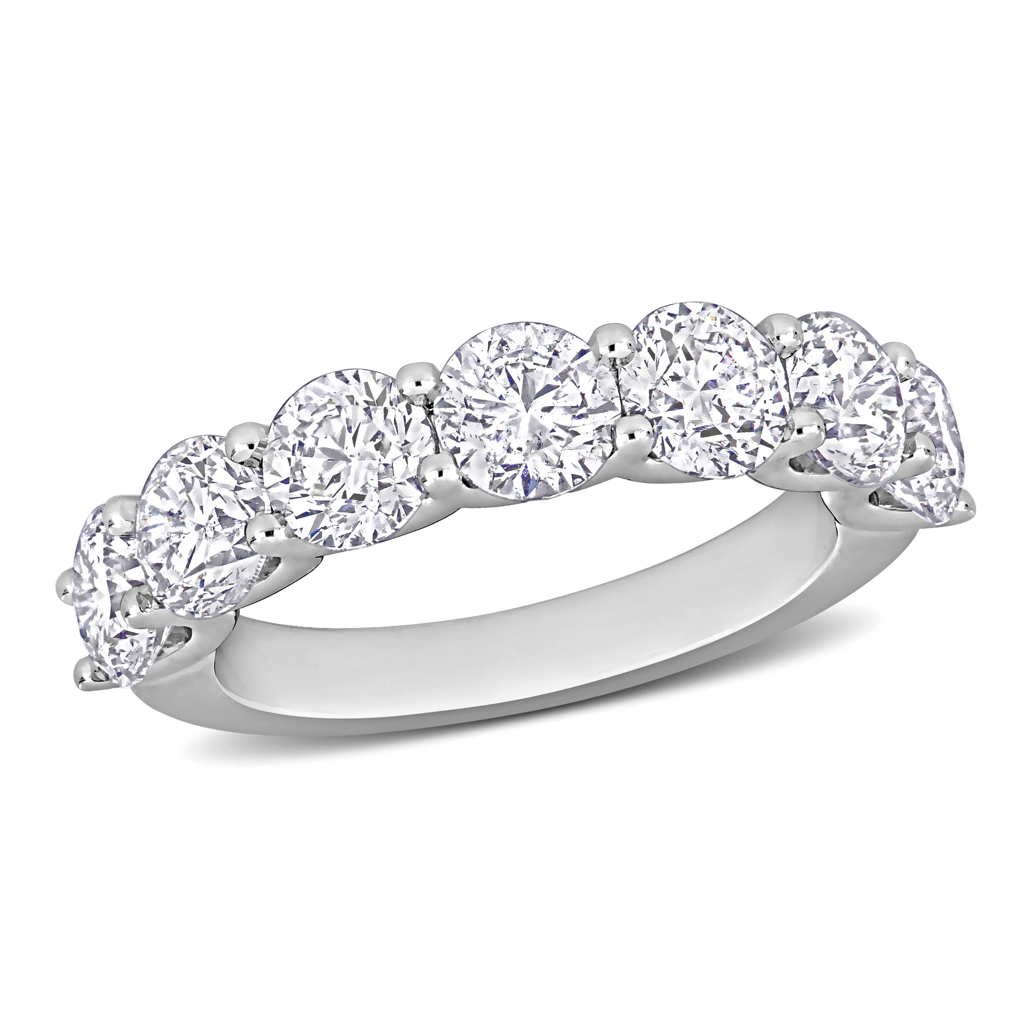 Miadora 3 1/2ct TDW Diamond Semi-Eternity Ring in 14k White Gold
