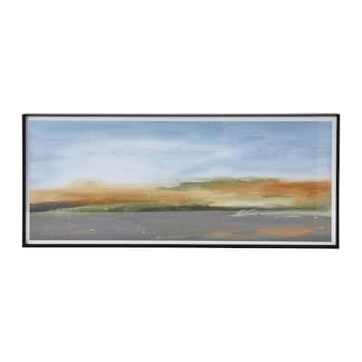 Abstract Print Wall Décor, Watercolor Horizon Print with Black metal Frame
