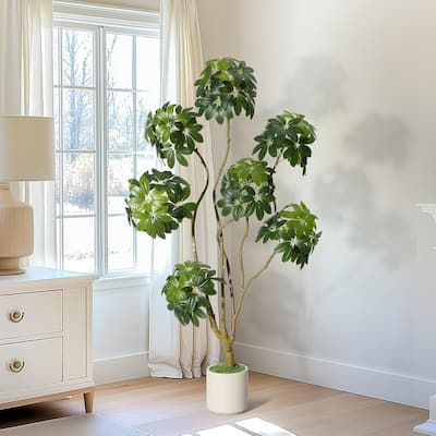 Artificial Umbrella Schefflera Tree, Fake Plant for Home Decor