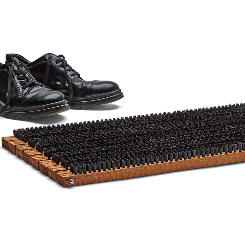 Kings County Tools 31.5” x 14” Outdoor Door Mat with Shoe Cleaner Brush Bristles