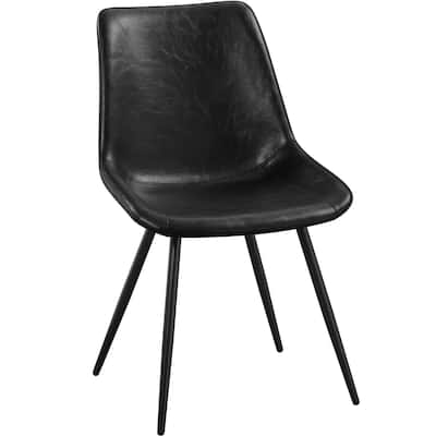 Yaheetech 2PCS Faux Leather Dining Chairs With Metal Legs - N/A
