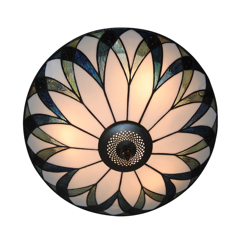 Stained Glass Flush Mount Tiffany Ceiling Light Entryway Lighting