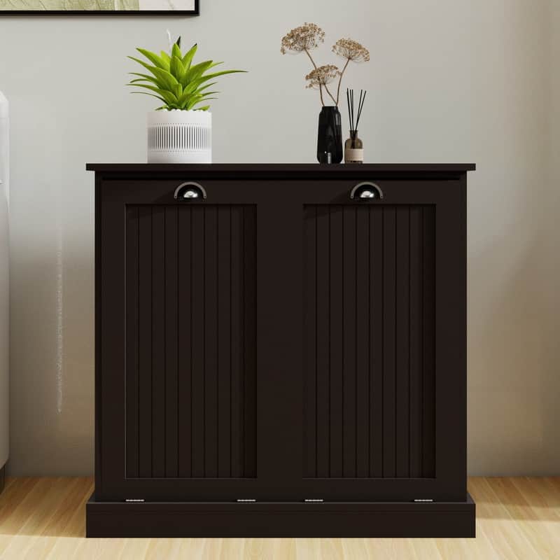Two-Compartment Tilt-Out Laundry Sorter Cabinet