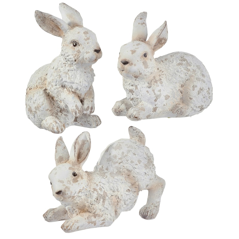 7" Resin Garden Bunny Set of 3