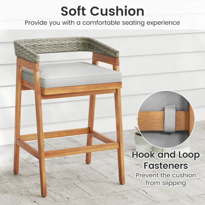 Costway 5 PCS Patio Counter Height Bar Set with 4 Cushioned Barstools - See Details