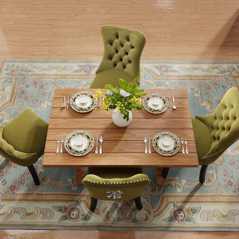 Tufted Naliheads Solid Wood Upholstered Dining Chairs Set of 8