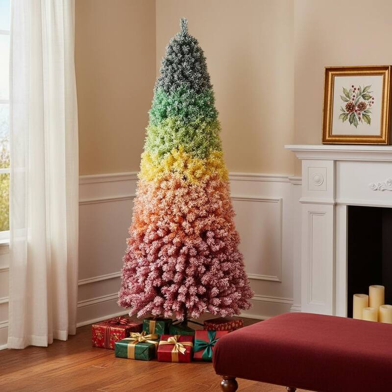 HomeRoots 6' Rainbow Full Fir Christmas Tree - 32.00 in. x 72.00 in. x 32.00 in. - Rainbow - 6 Foot