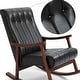 preview thumbnail 12 of 39, AVAWING Upholstered Rocking Chair Modern High Back Armchair