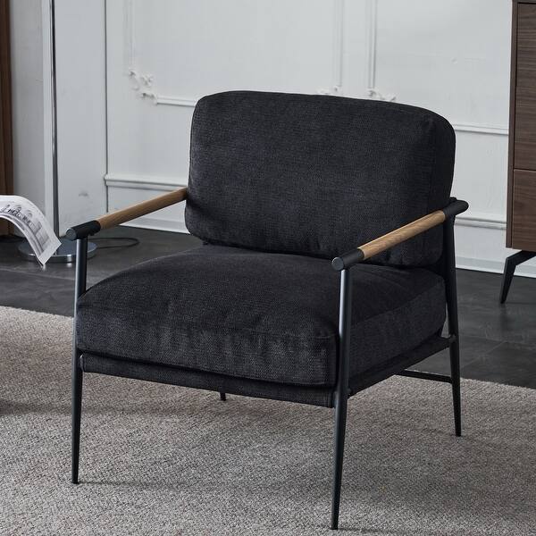 slide 2 of 6, Leisure chair lounge for Living Room chair velvet Black color