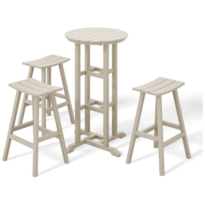 Laguna Hdpe All Weather Outdoor Patio Bistro Bar Set (4-Piece Set)