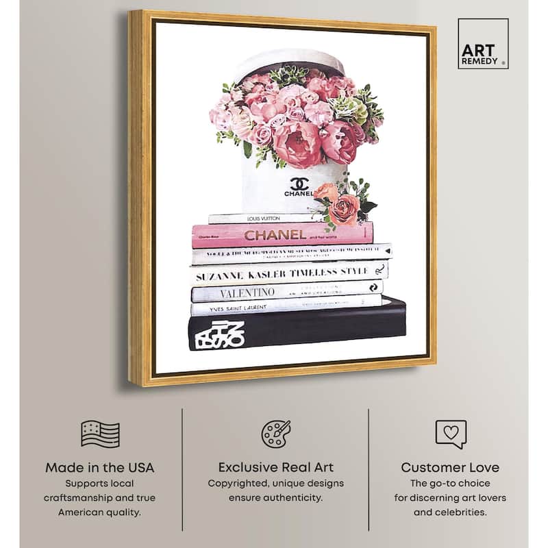 Pretty Roses upon Books Canvas by Art Remedy