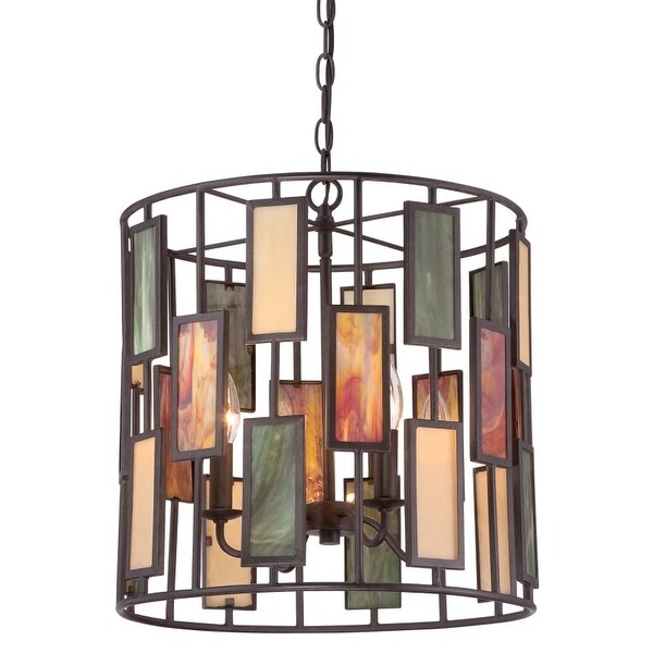 Quoizel Tf1783 Tiffany 4 Light Pendant With Stained Gl Quoizel Tf1783 Tiffany 4 Light Pendant With Stained Gl