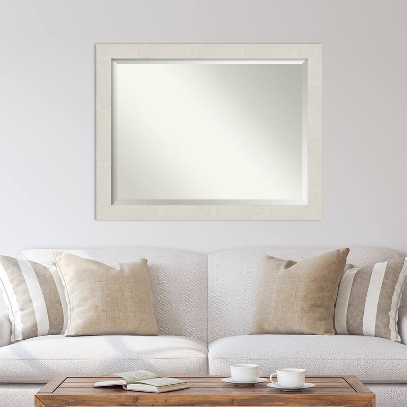 Beveled Wall Mirror - Rustic Plank Espresso Frame