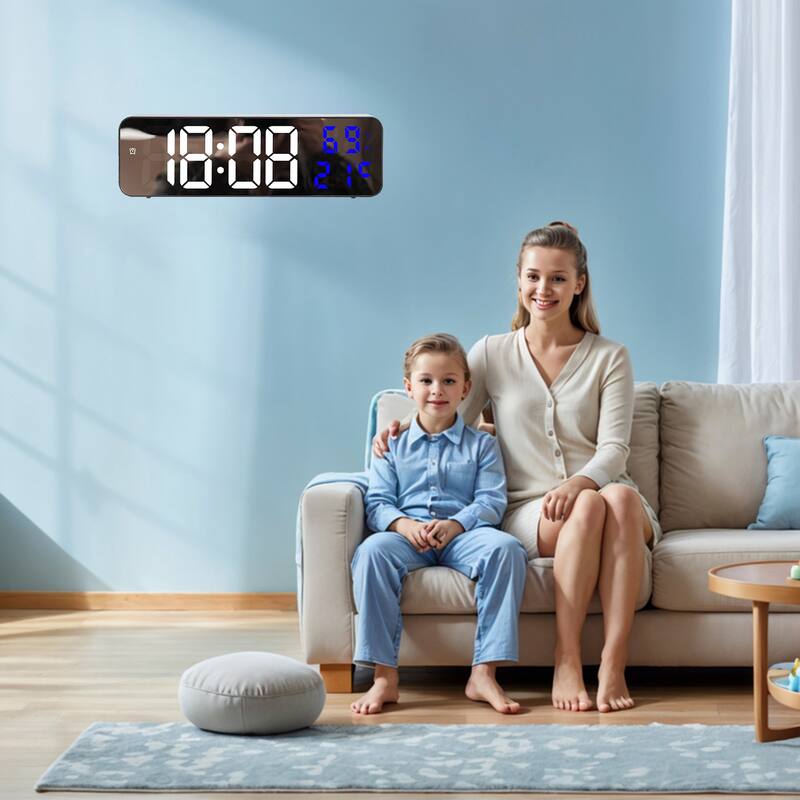 Large Digital Clock, Silent Non Ticking Modern Wall Clocks for Office, Home, Kitchen, Bedroom, School 9 Inch - 9 Inch