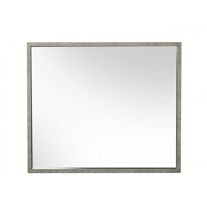 HomeRoots 34" Gray Faux Concrete Framed Accent Mirror - 40' X '34' X '2