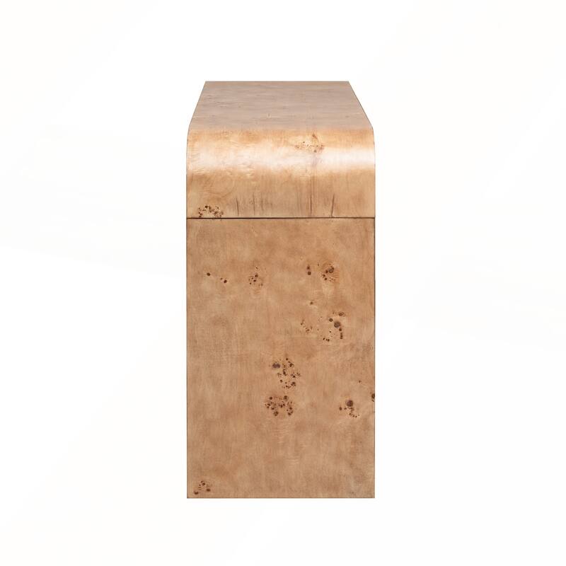 Modern Entryway Table with Burl Wood Veneer