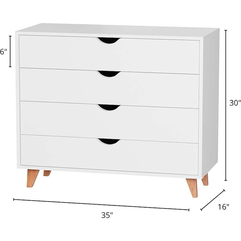 Minimalist 4-Drawer Dresser - Wooden Cabinet