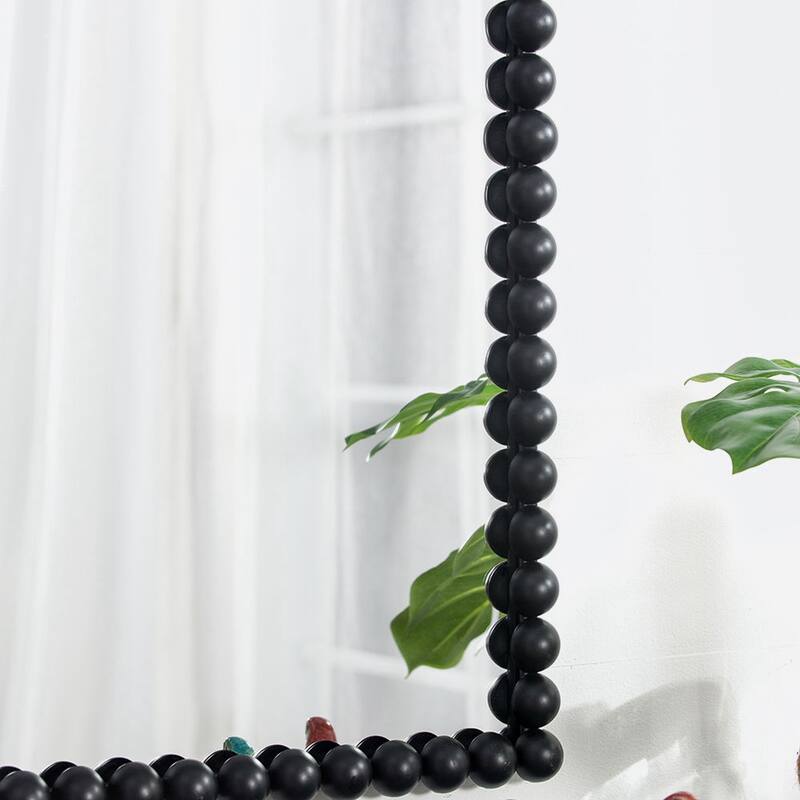 Mirror with Metal Beaded Frame