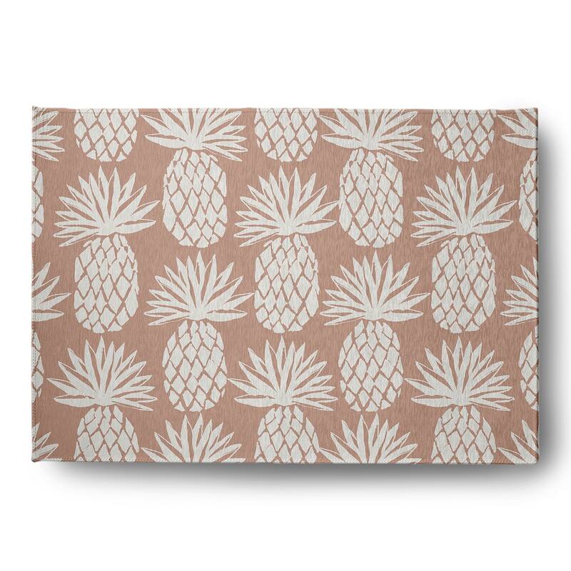 Pineapple Pattern Indoor/Outdoor Rug - Mauve - 5' x 7'
