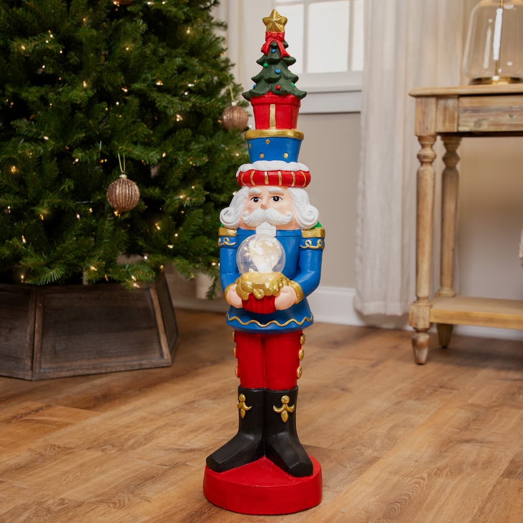 LED Lighted Nutcracker Soldier with Christmas Tree - 32"