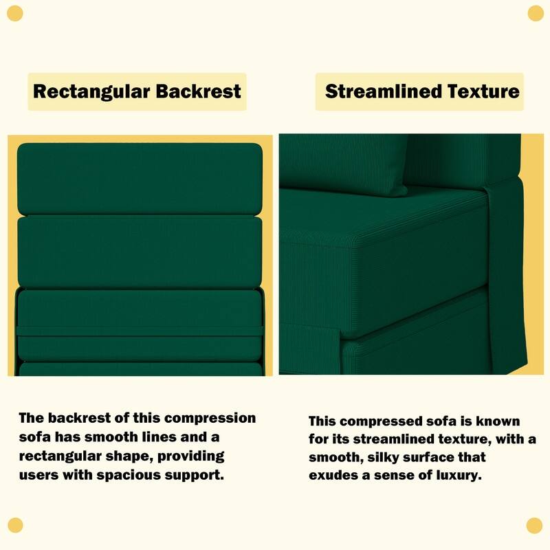 Convertible Compression Corduroy Sectional Sofa (Set of 2)