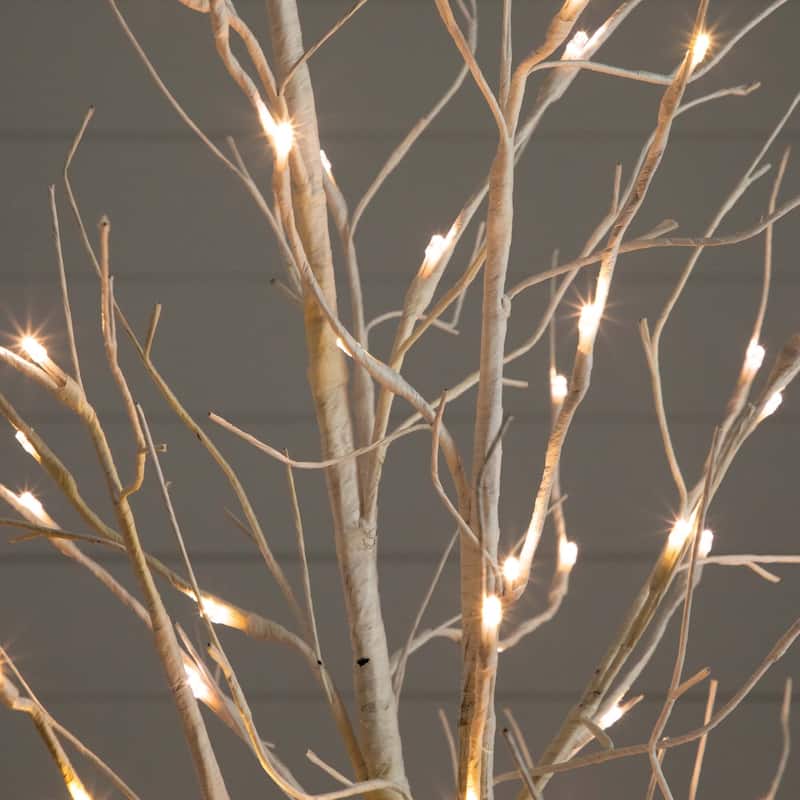 Pre-Lit White Birch Artificial Christmas Tree - 6' - Warm White LED Lights