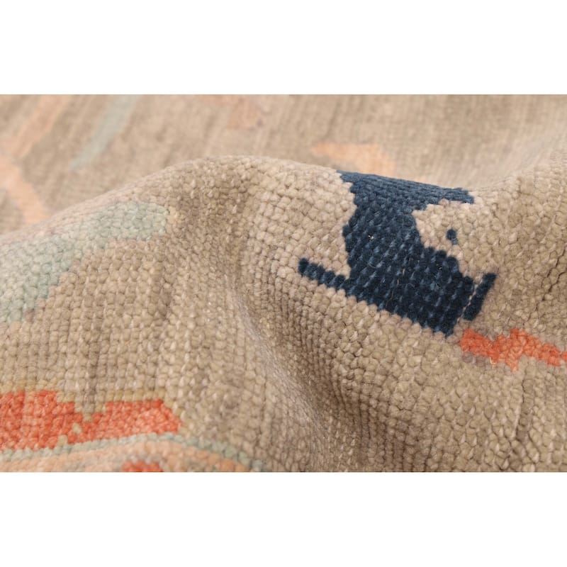 ECARPETGALLERY Hand-knotted Modern Oushak Light Grey Wool Rug - 7'11 x 9'11