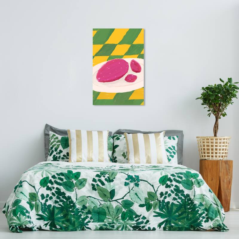 Wynwood Studio Canvas Food and Cuisine Magenta Fruit Pink and Dark Pink Traditional Wall Art Canvas Print - 36 x 24