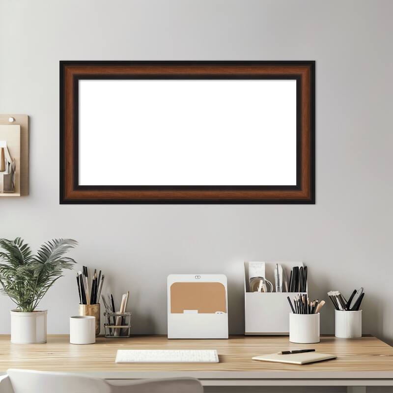 Amanti Art Yale Walnut Framed Dry Erase Magnetic Board