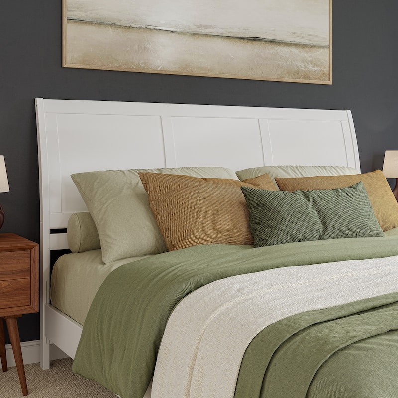 Valencia Solid Wood Low Profile Sleigh Platform Bed with Matching Footboard