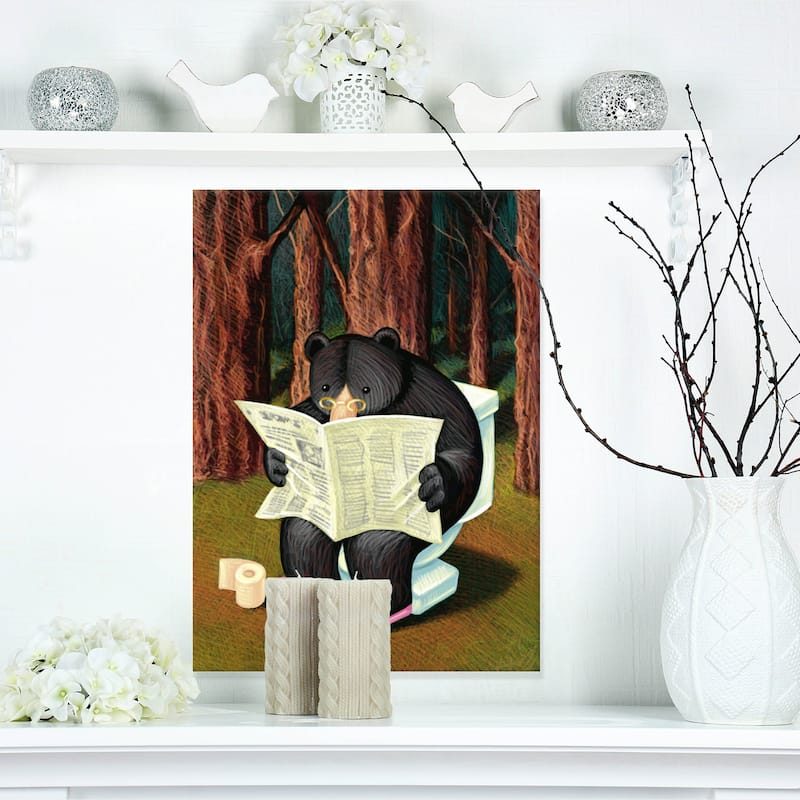 Bear in the Woods - Animal Digital Art Canvas Print