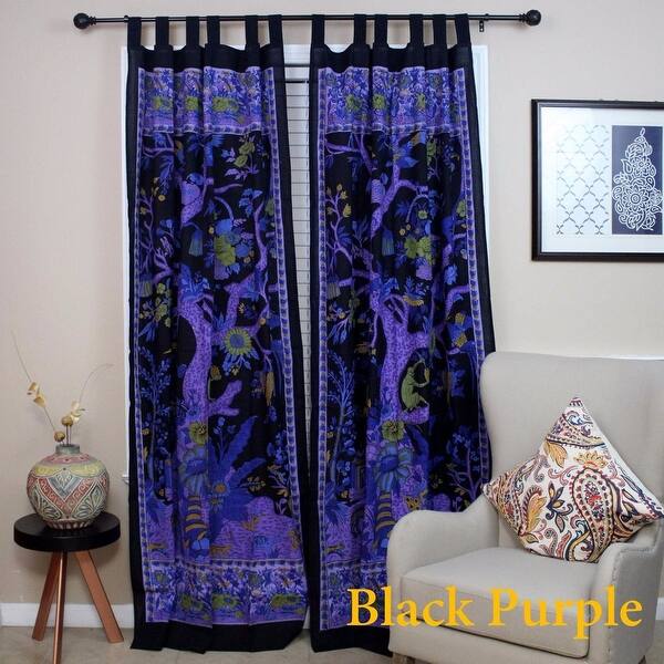 Shop Handmade 100 Cotton Tree Of Life Tab Top Curtain Drape Panel