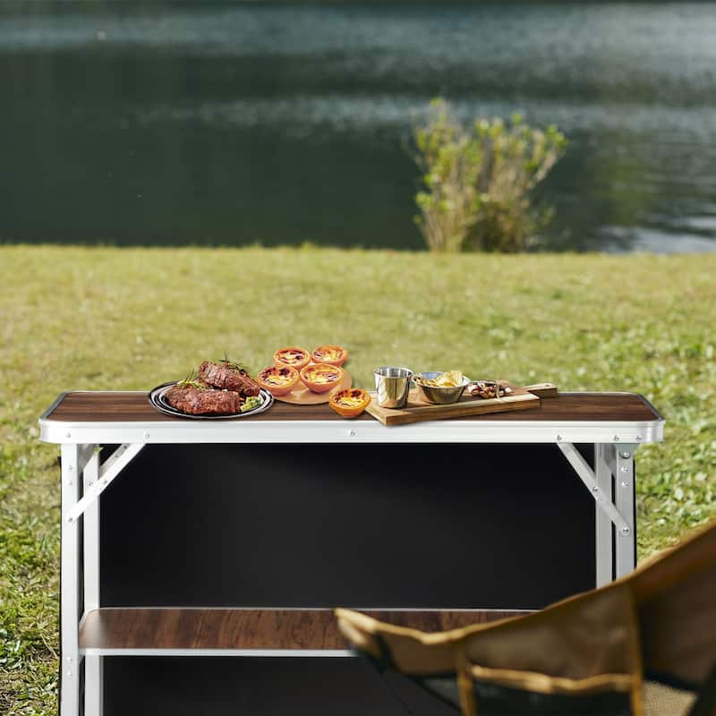 Lightweight Folding Table for Indoor Outdoor Parties and Exhibits