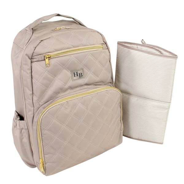 slide 1 of 1, Hudson Baby Premium Diaper Bag Backpack and Changing Pad, Taupe, One Size - Taupe - One Size One Size - Taupe