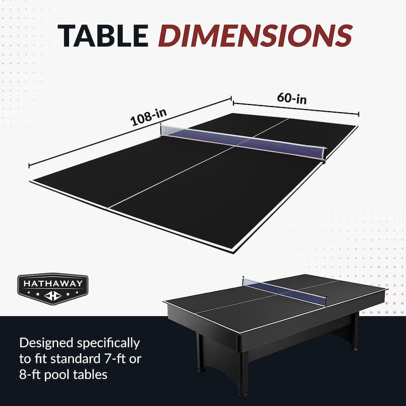 Quick Set 12mm Table Tennis Conversion Top - Black