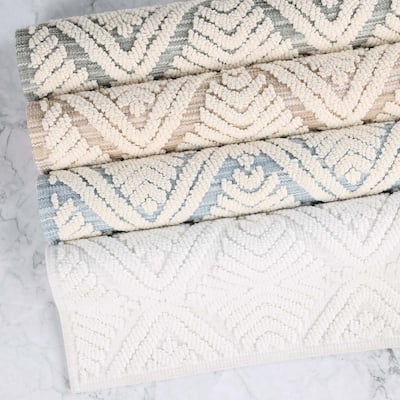 Superior Ceton Geometric Washable Bath Rug, Set of 2