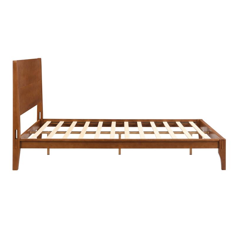 Mid-Century Modern Full Size 12 Inch Bamboo Wood Platform Bed