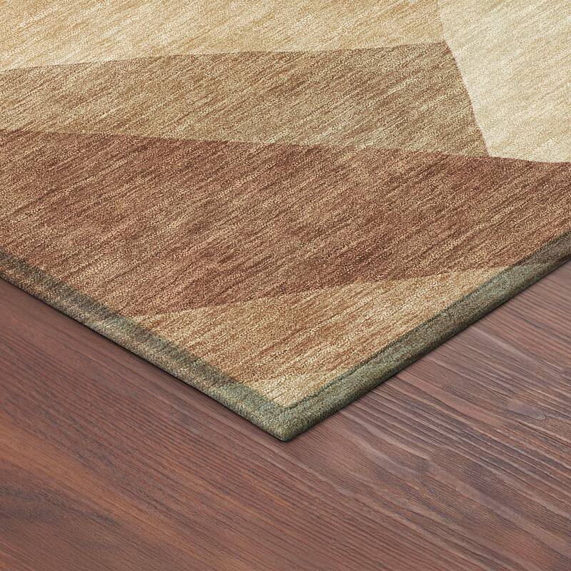 Machine Washable Indoor/ Outdoor Modern Queby Chantille Rug