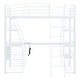 preview thumbnail 9 of 9, White Metal Loft Bed Bed, 4 Layers Shelves Storage Bed, Twin Size L-Shaped Desk Platform Bed w/ Sockets, USB Ports,Ladder